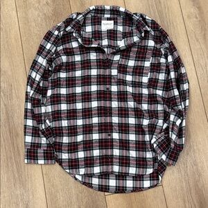 Abercrombie & Fitch Black, White & Red Plaid Button-Down Shirt